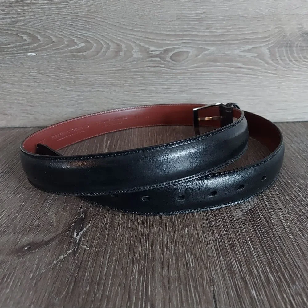 Perry Ellis Portfolio Black Genuine Cowhide Belt 38
